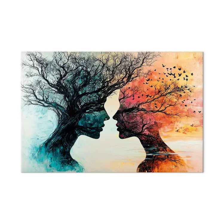 Souls of Trees - profiles of two people entangled in the treetops