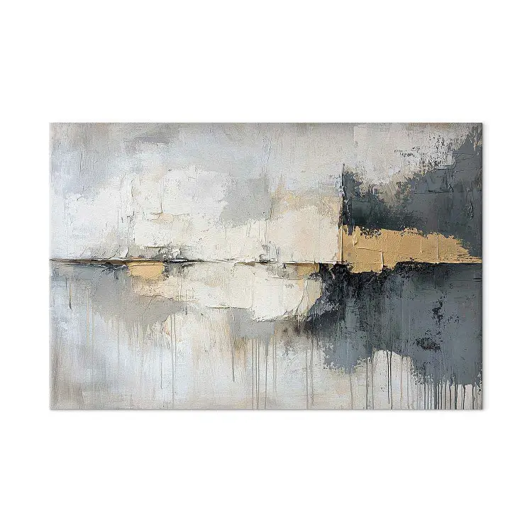 Gray paint - abstract with gold accents on a textured background