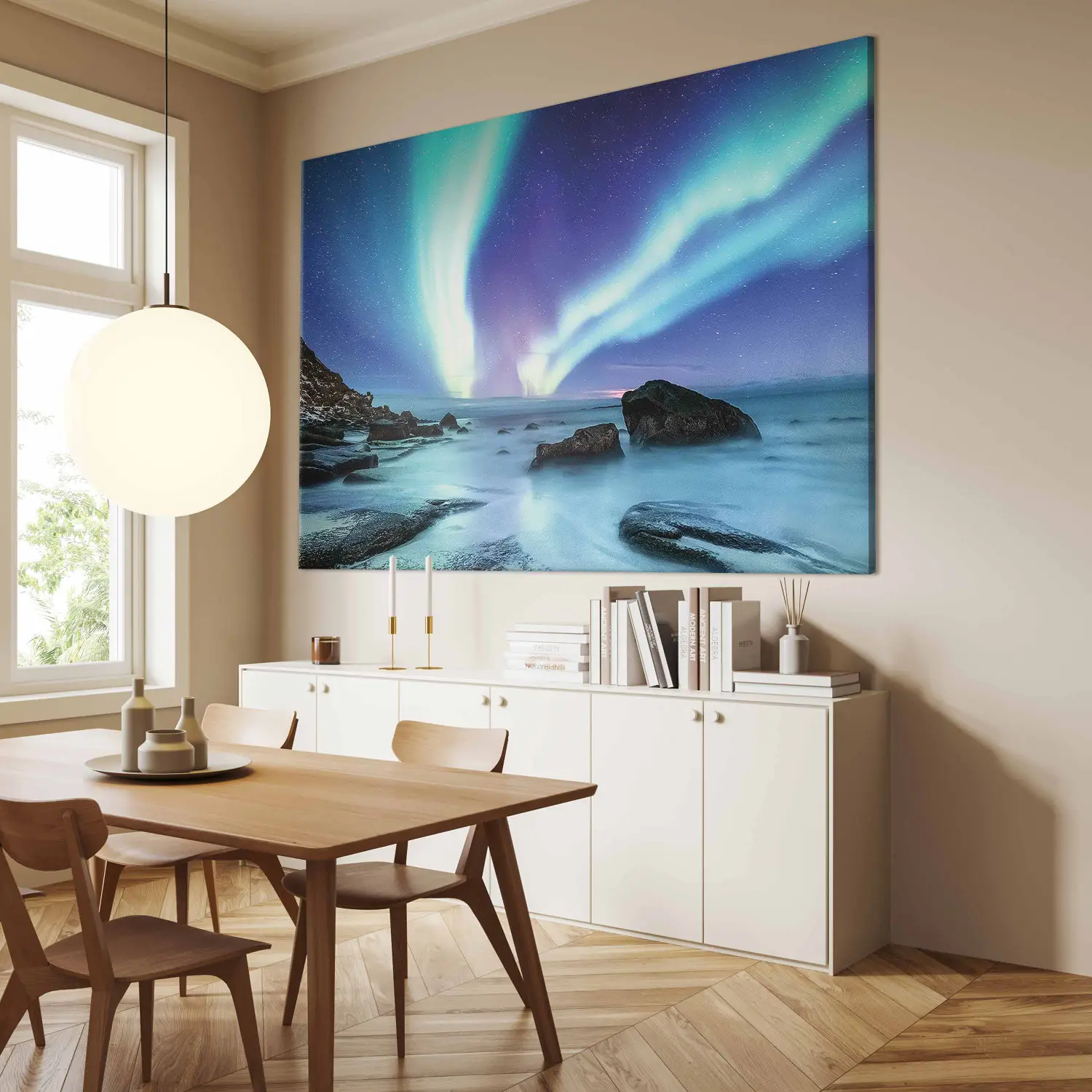 Large XXL canvas print Aurora borealis - a light show Large XXL canvas print Aurora borealis - a light show