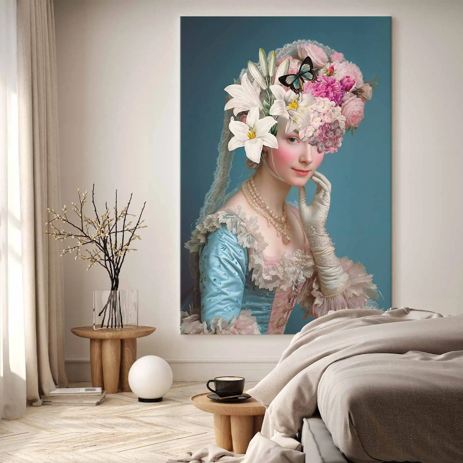 Large XXL canvas print Rococo Queen - Lady in a Stylish Gown with
