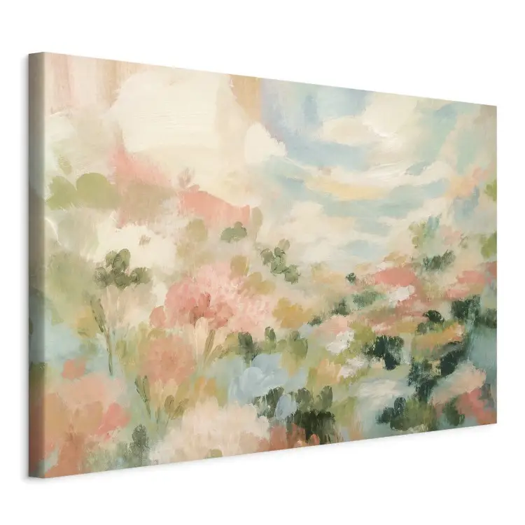 Pastel landscape - abstract flowers in the delicate spring colors of nature