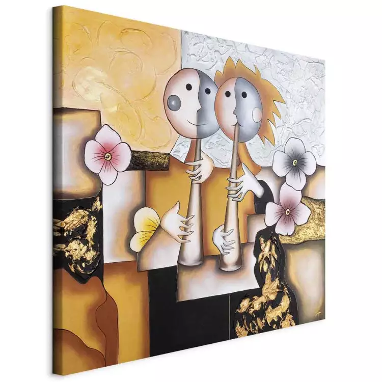 Minstrels (1-piece) - abstract figures with flowers and designs