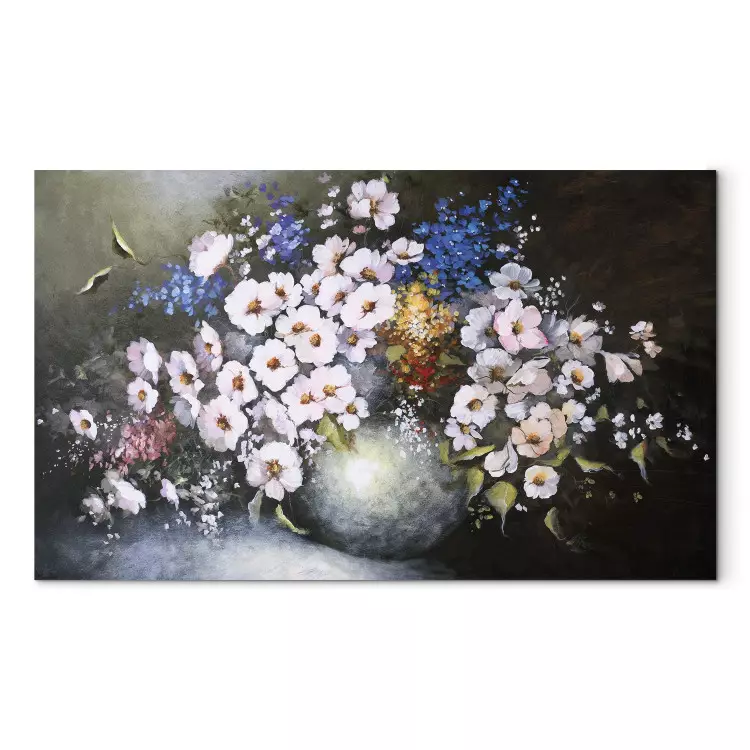White Vase (1-piece) - still life with a bouquet of flowers
