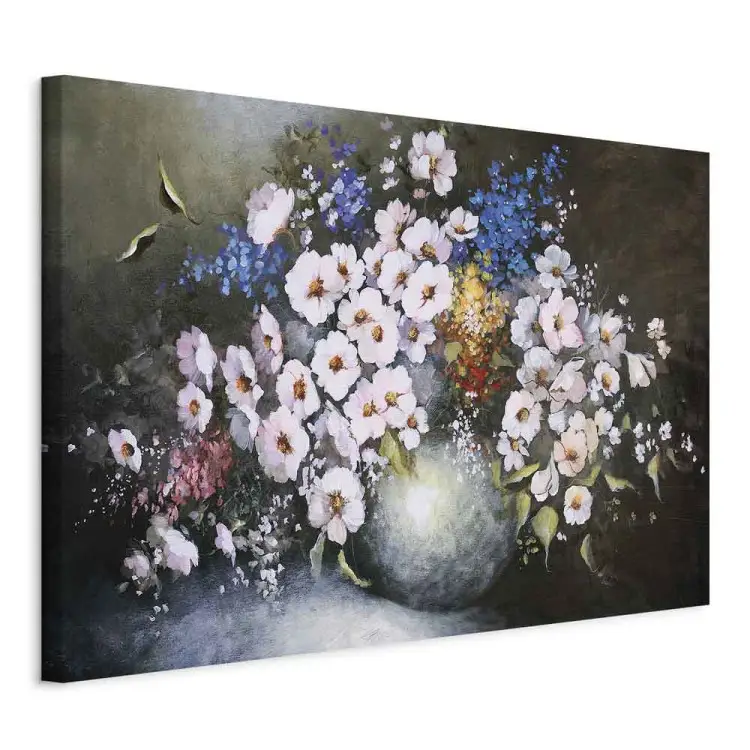 White Vase - still life with a bouquet of flowers