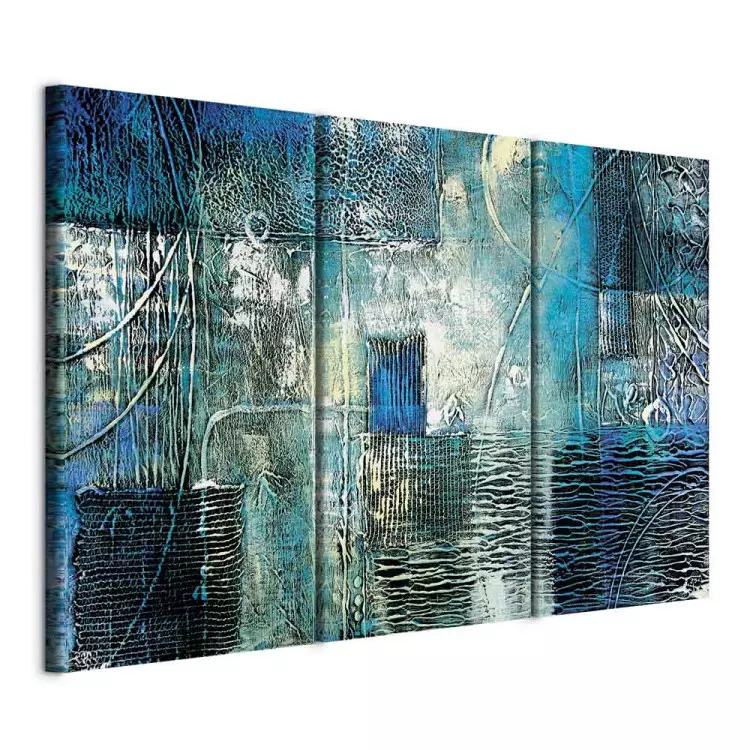 Fantasy (3-piece) - Blue abstraction with diverse texture