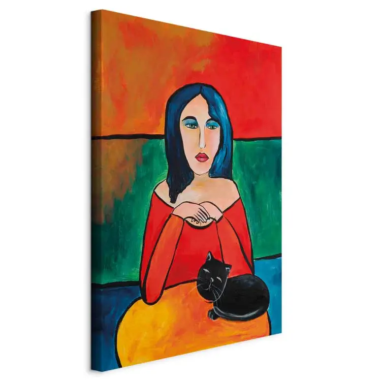 Lady with a black cat