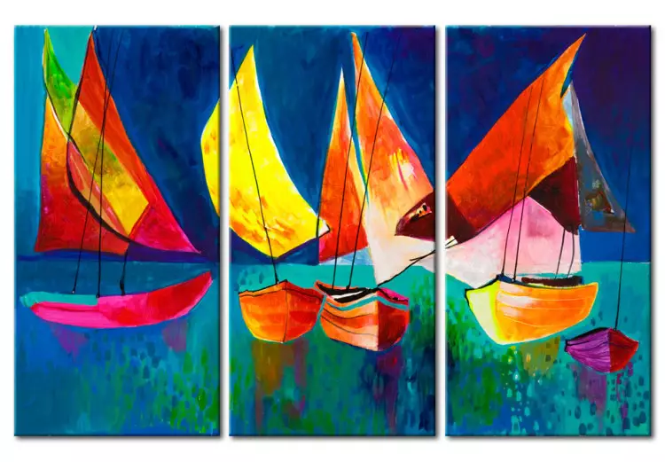 Colourful sailboats