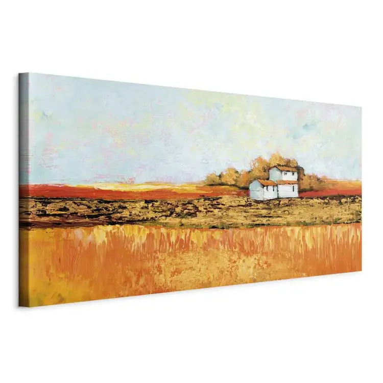 Canvas Painting Cottage in the countryside - a farmhouse surrounded by ...