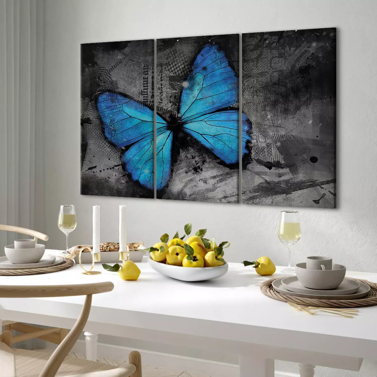 Art Print The study of butterfly triptych bimago