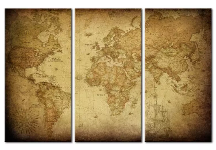 Old map: triptych