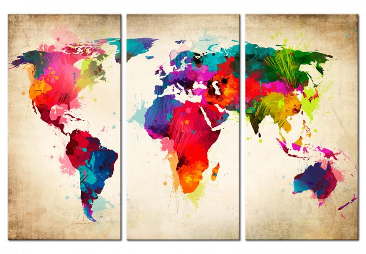 Canvas Print Rainbow Continents