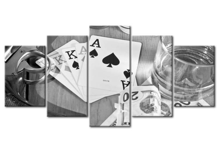 Canvas Print Poker night - black and white