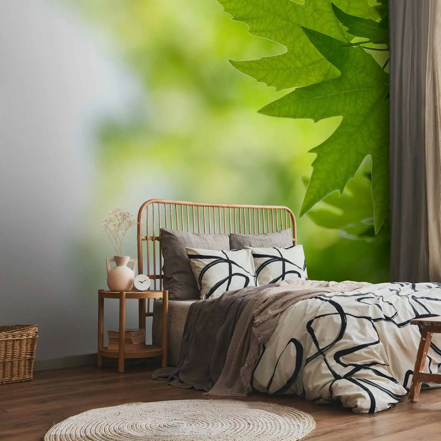 Murando - Non-Woven Photo Wallpaper Botany 350 X 256 Cm - Photo Wallpaper Bedroom Living Room Modern Non-Woven Wallpaper XXL Wallpaper Motif Wallpaper 3D Effect Wall Decoration - Natural Leaves Plants - View #3