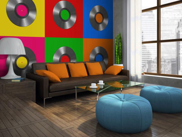 Wall Mural Pop Art - Artistic colorful vinyl records in various compositions