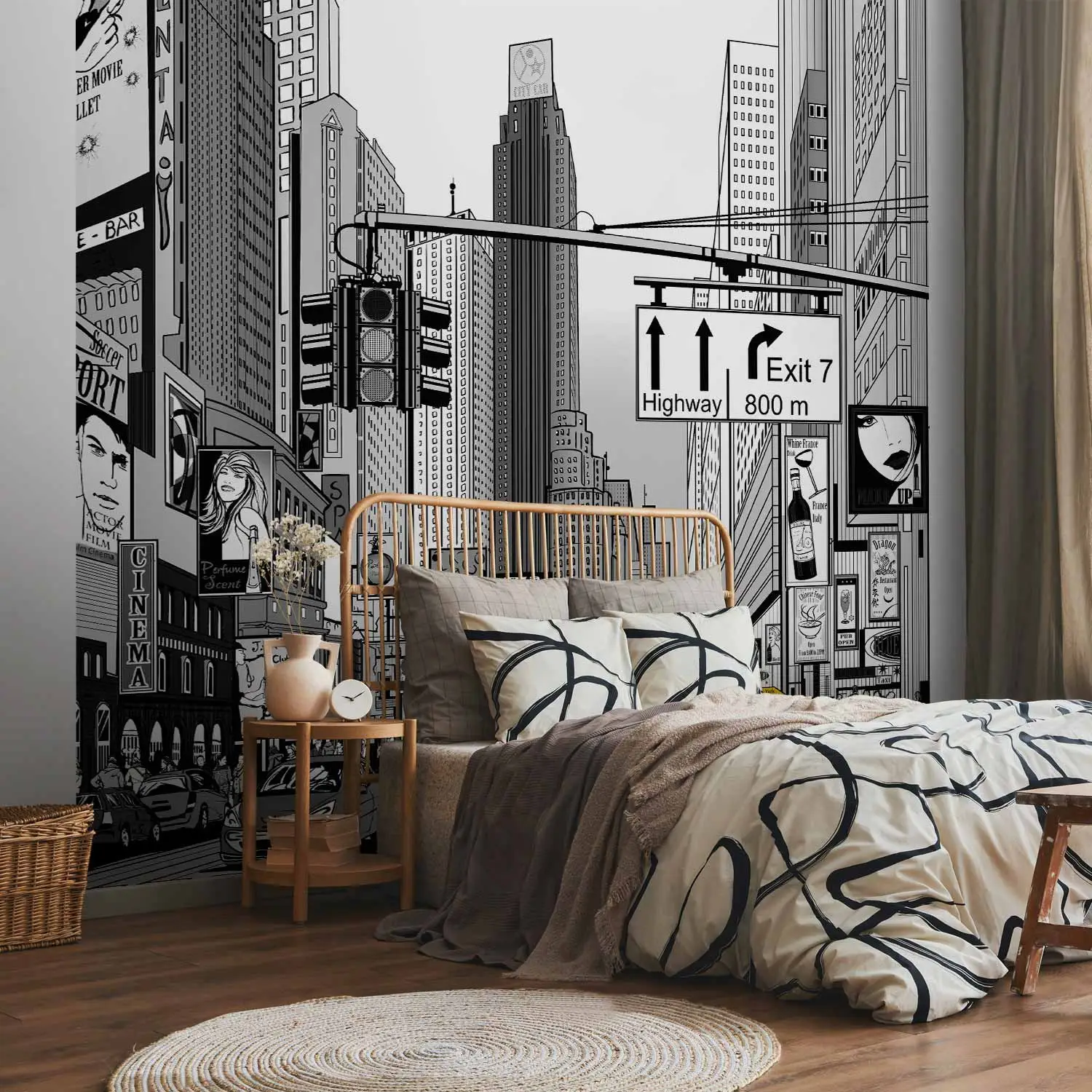 new york wallpaper bedroom