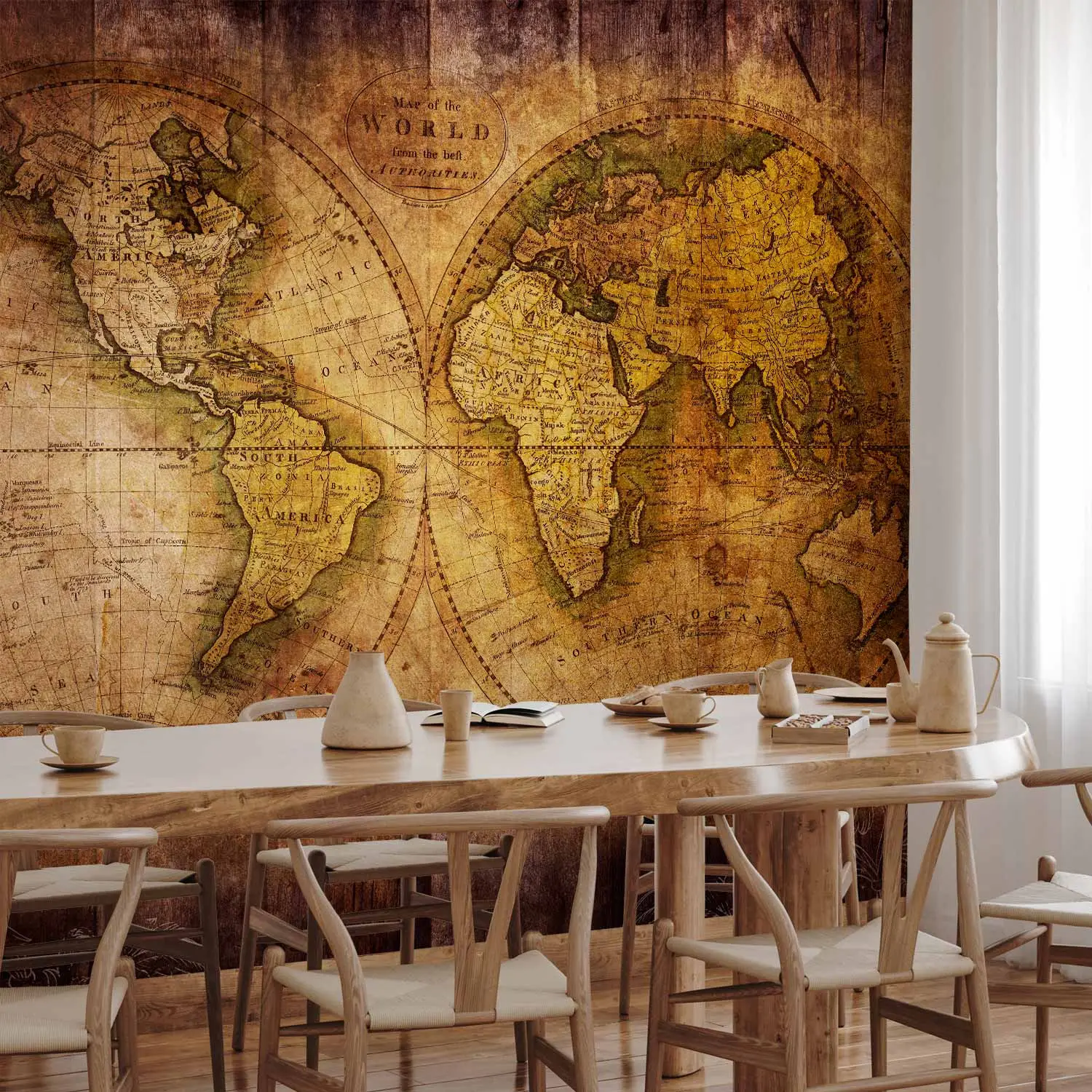 Old World Mural Colton's Vintage World Map Wall Mural | Map Wallpaper