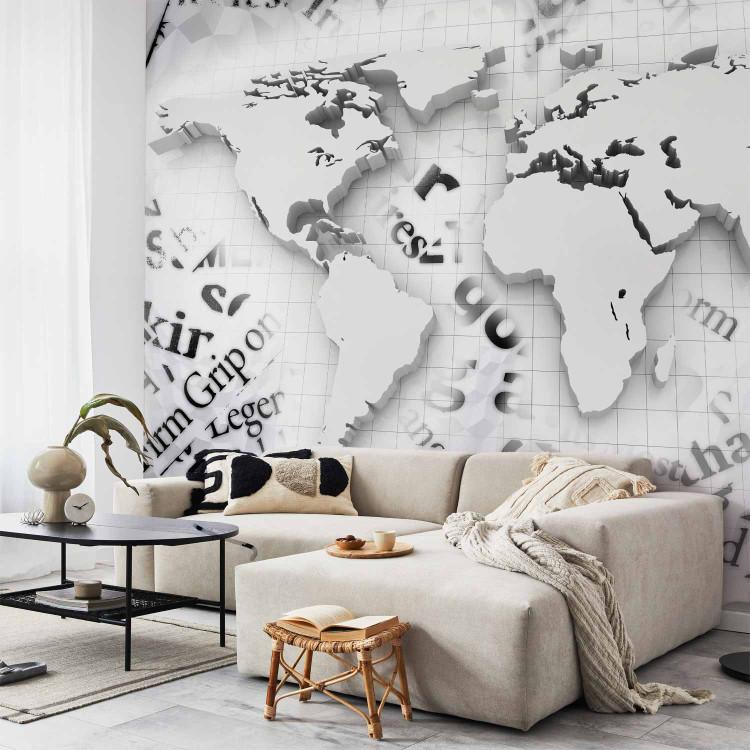 Wall Mural Paper World - World map with graphic motif and words