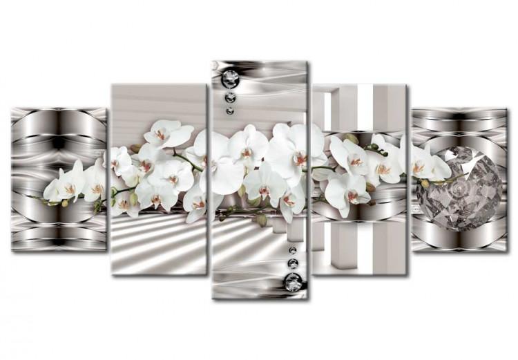Canvas Print Orchid in a Silver Drops II