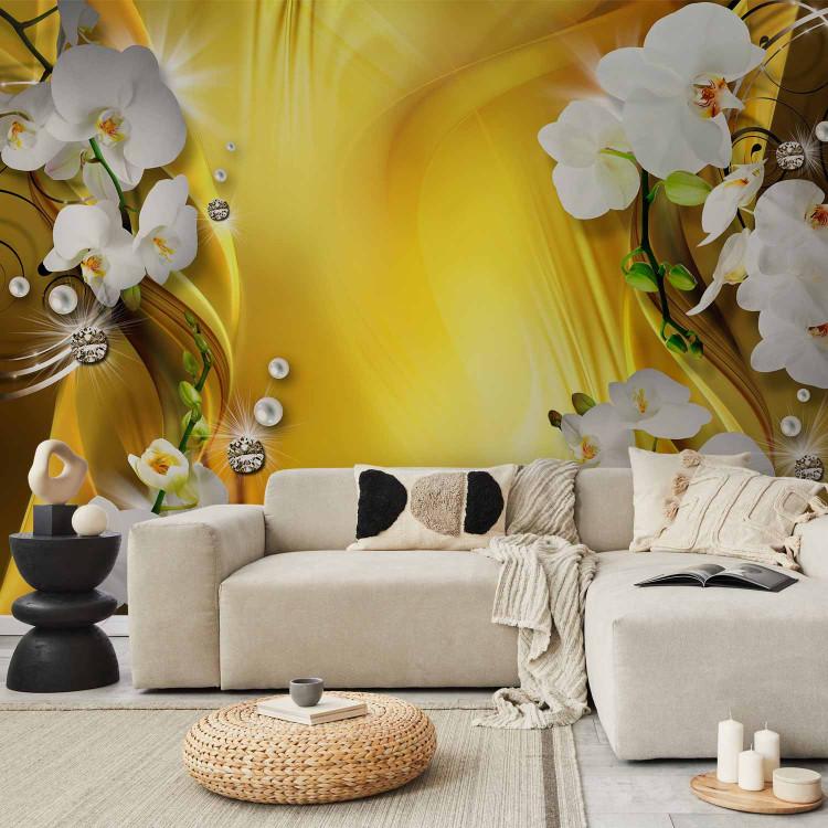 Wall Mural Orchid in Gold