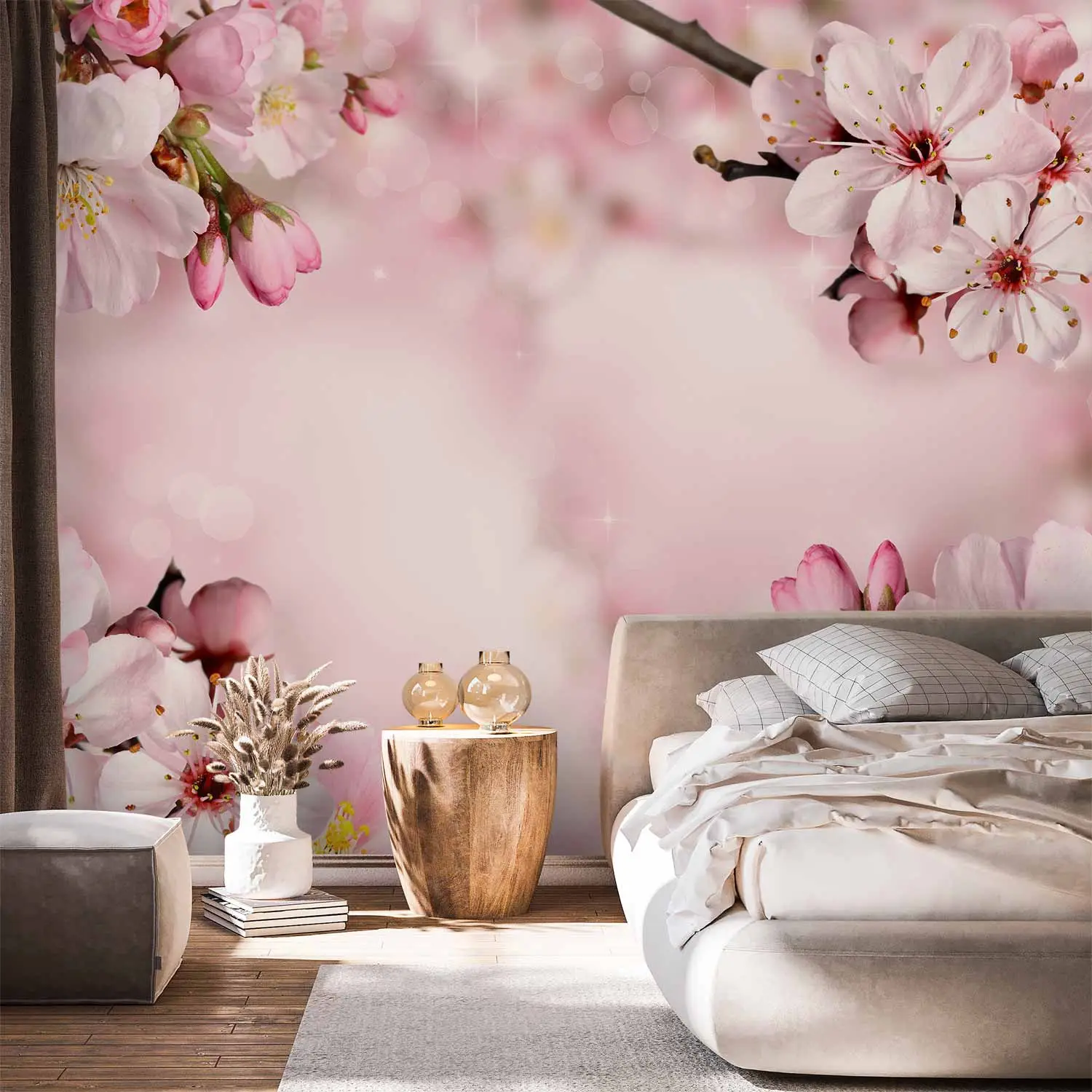 Wallpaper For Walls Designs Cherries "Cherries Pale Green Pattern