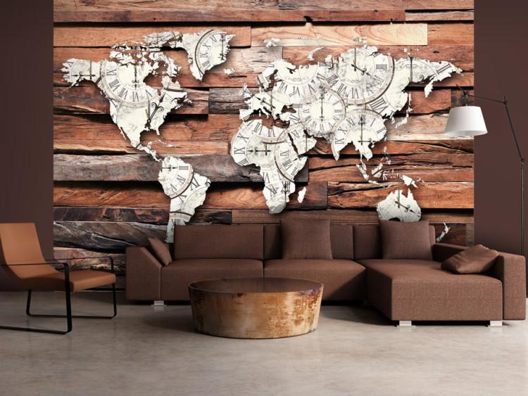 Wall Mural Map On Wood