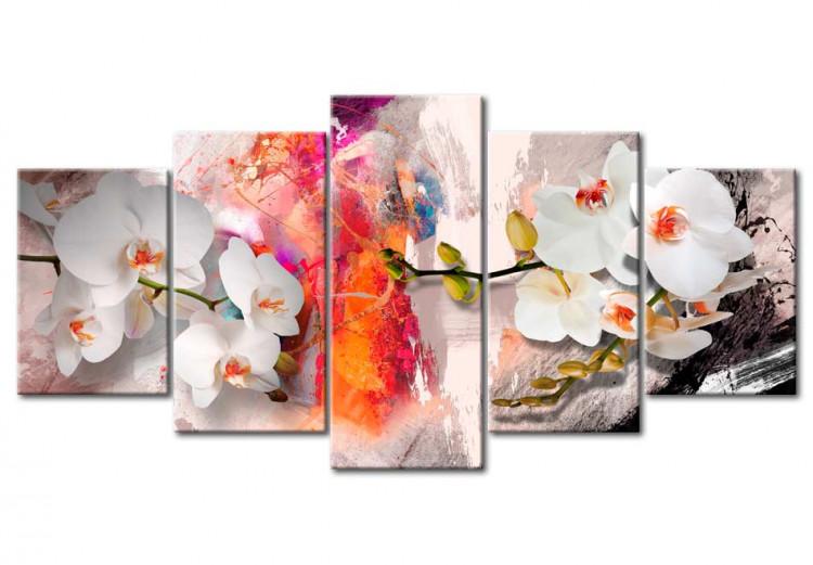 Canvas Print Colorful background and orchids
