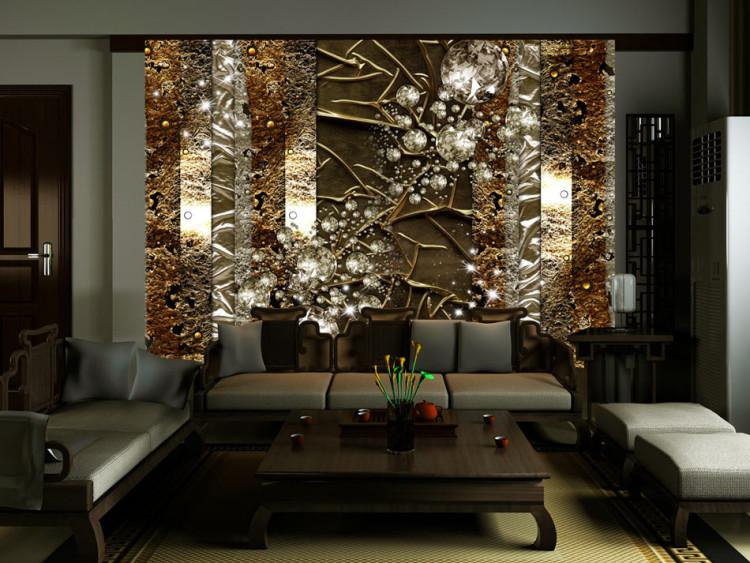 Wall Mural Luxury - abstract composition with shiny ornaments and stripes