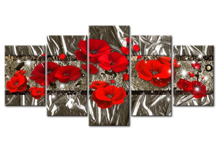 Canvas Print Silver Poppies