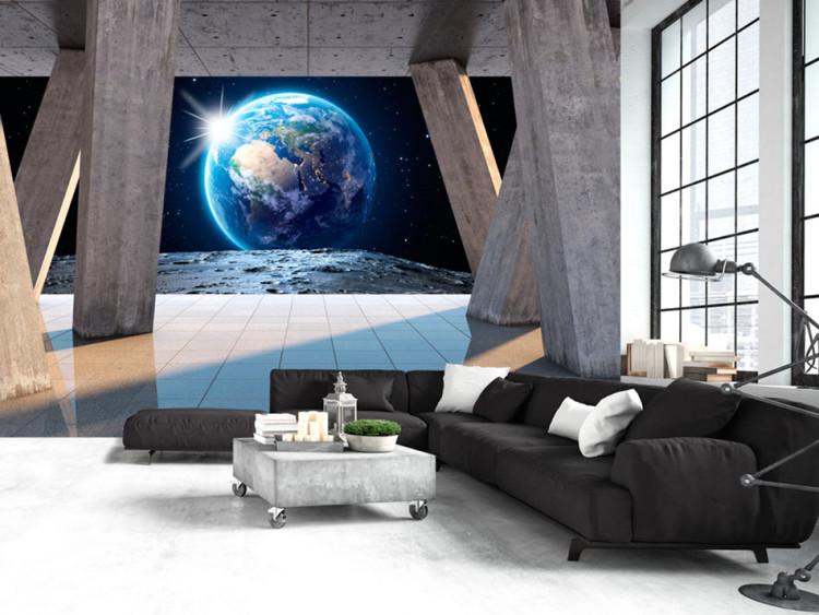 Wall Mural Architecture on the moon - starscape of the cosmos to Earth