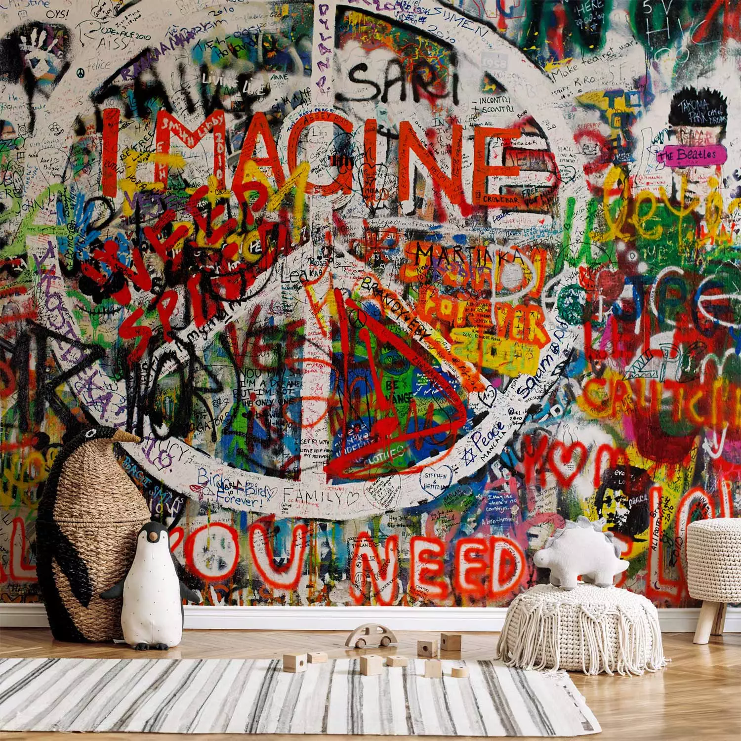 Wall Mural Hippie Graffiti bimago