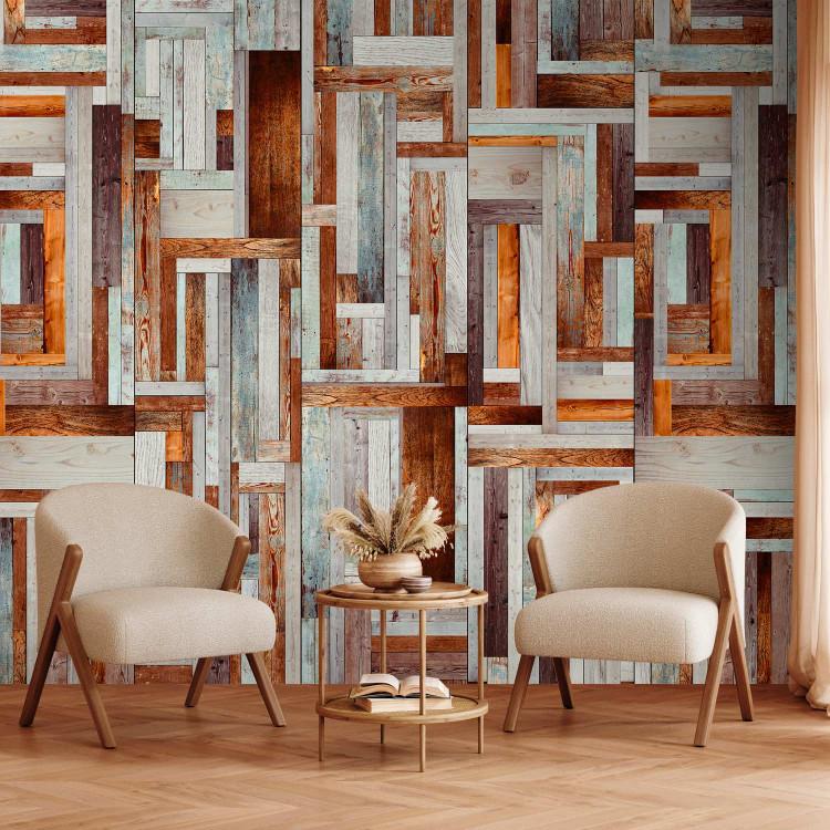 Wallpaper Labyrinth of wooden planks
