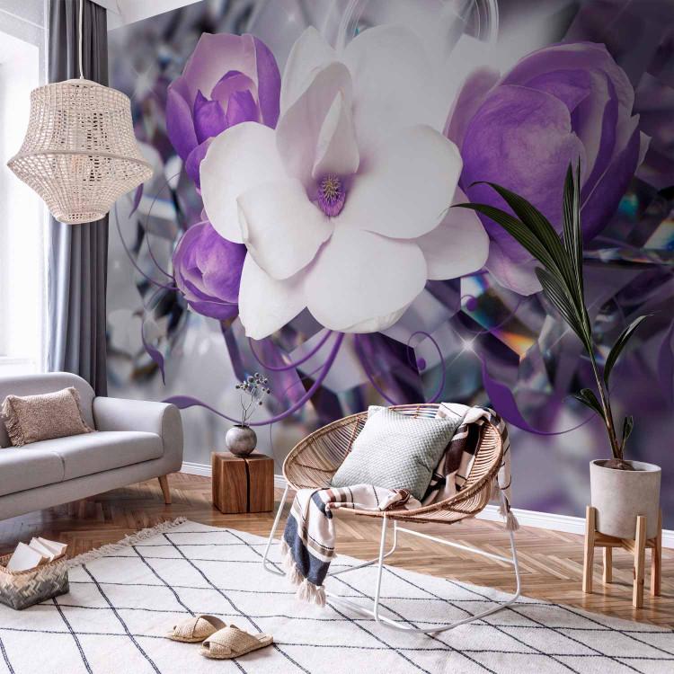 Wall Mural Magnolias - purple flowers on a fuzzy background with a soft glow