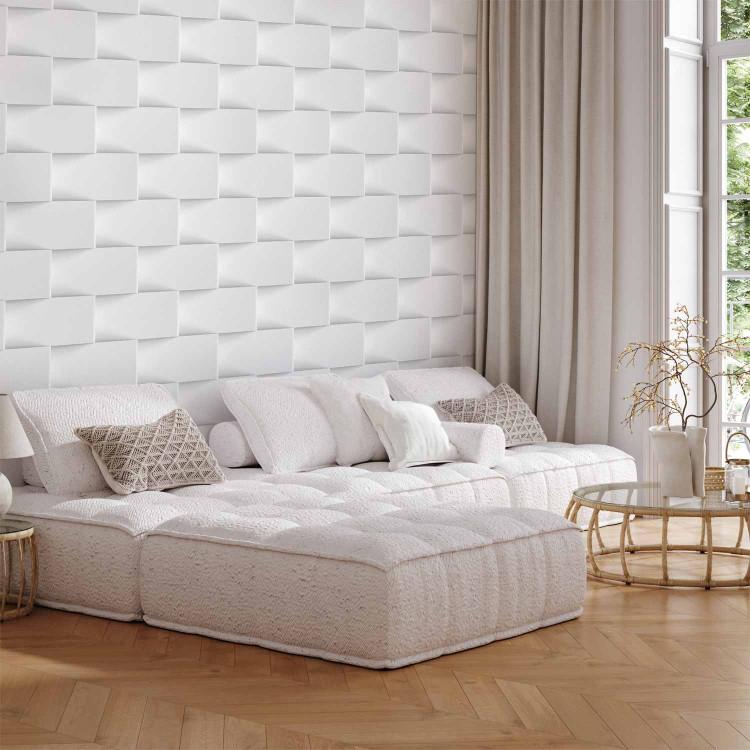 Wall Mural Abstraction in white - background in geometric pattern with regular arrangement