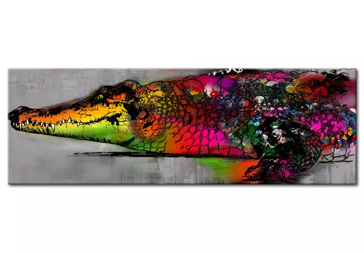 Canvas Print Colourful Alligator