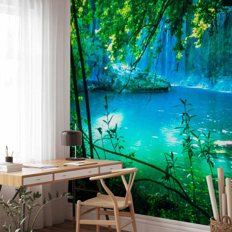 Wall Mural Kursunlu waterfalls Turkey - landscape with turquoise water in the shade of trees