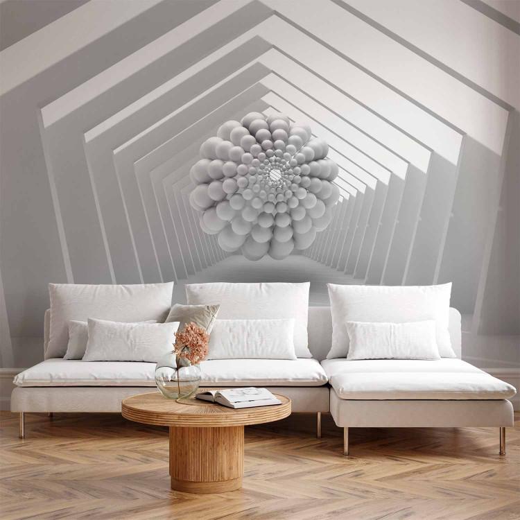 Wall Mural Abstraction - geometric motif with an irregular creation in space