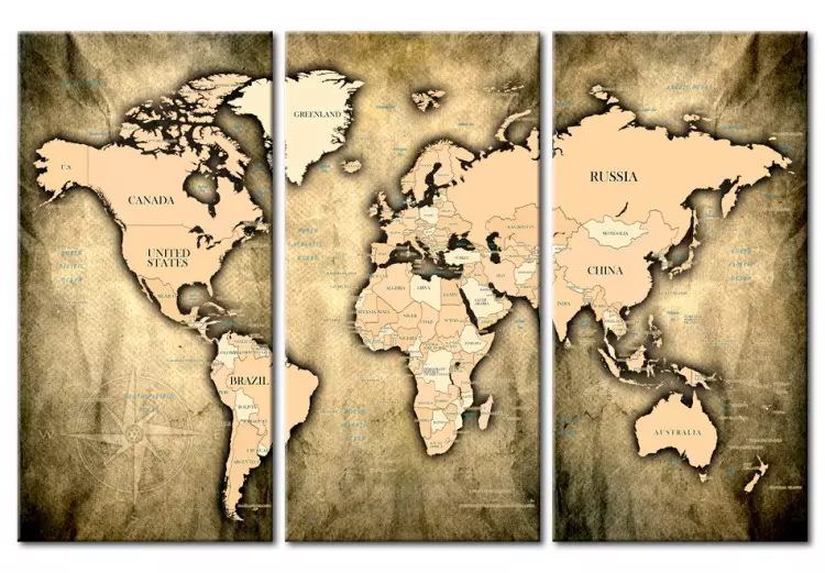 Canvas Print World Map: The Sands of Time 