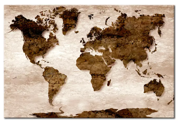 Canvas Print World Map: The Brown Earth