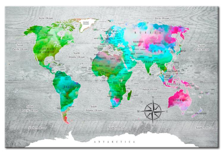 Canvas Print World Map: Green Paradise