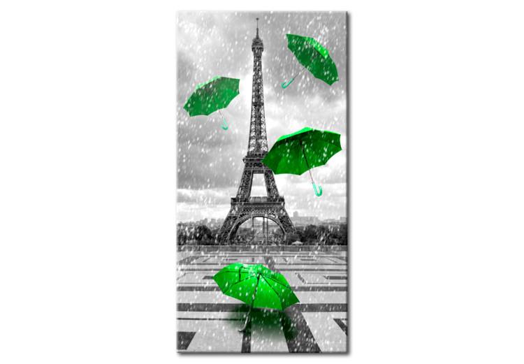 Canvas Print Paris: Green Umbrellas