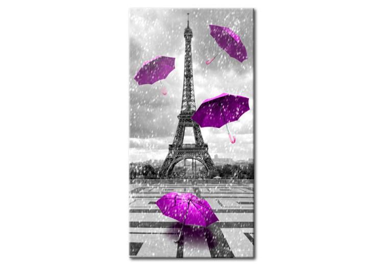 Canvas Print Paris: Purple Umbrellas