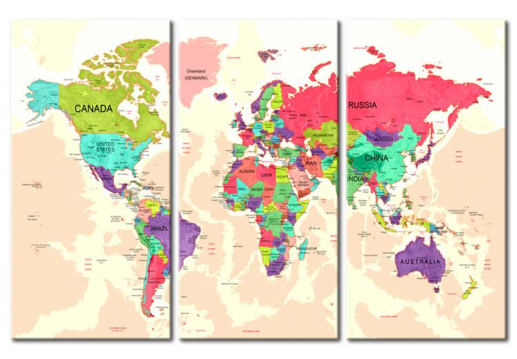 Canvas Print World Map: Geography of Colours