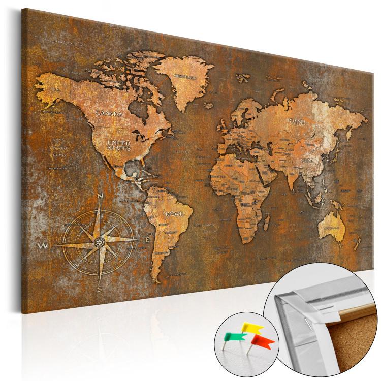 Decorative Pinboard Rusty World [Cork Map]