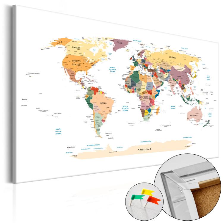 Decorative Pinboard World Map [Cork Map]