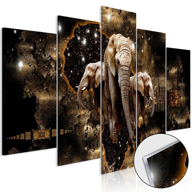 Acrylic Print Brown Elephants [Glass]