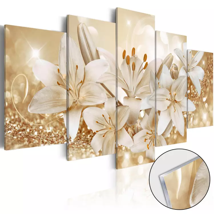 Acrylic Print Golden Bouquet [Glass]
