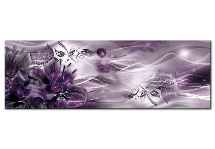 Canvas Print Amethyst Constellation (1-piece) - Purple Abstraction with Lilies