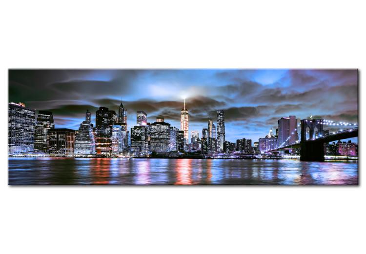 Canvas Print NYC: Urban Lantern (1-piece) - Cityscape in Night Lights