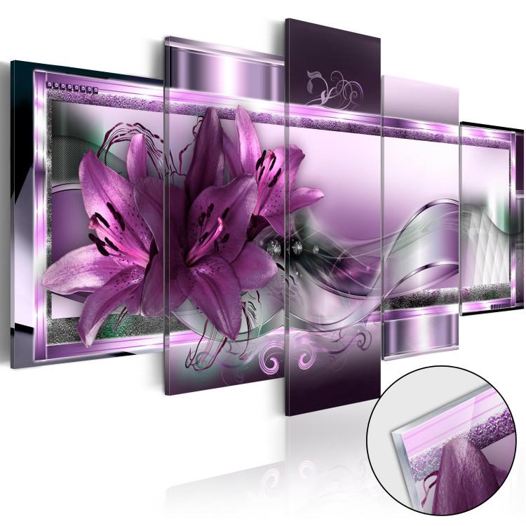 Acrylic Print Purple Lilies [Glass]
