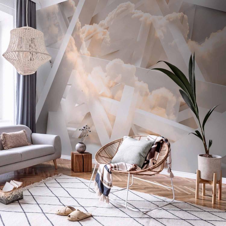Wall Mural Abstract - installation with pastel clouds and space effect